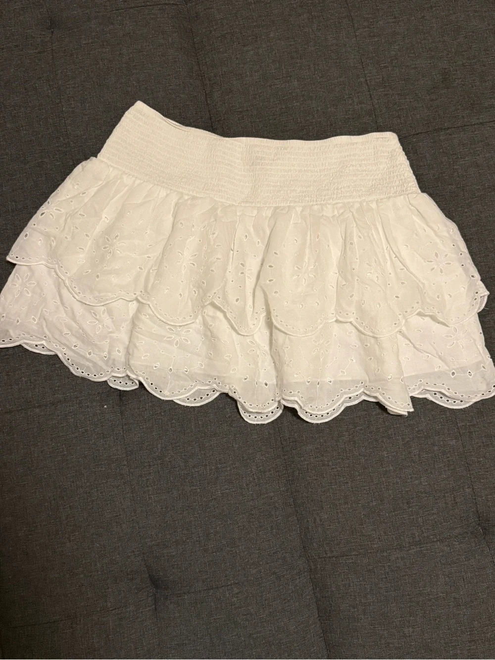 Universal Thread White Eyelet Ruffle Mini Skirt